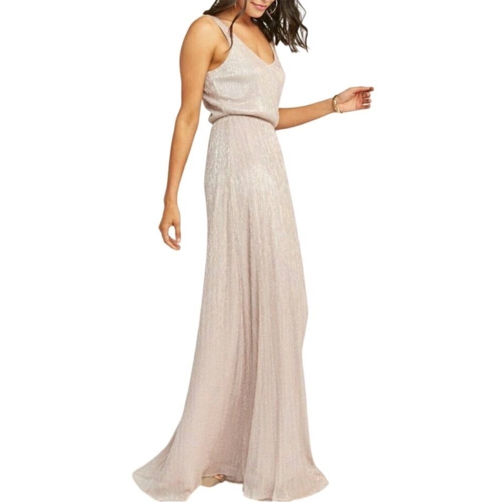 Show Me Your MuMu Mauve Metallic Kendall Sleeveless Scoop Neck Maxi Dress